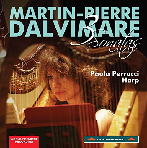 CD cover: Harpist Paola Perrucci, text "Martin-Pierre Dalvimare: 3 Sonatas".