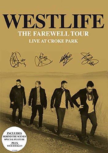 Westlife DVD cover: band walking on train tracks, sepia tone.