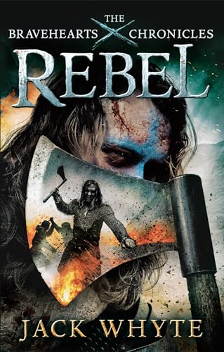 Book cover showing a warrior's face partially obscured by a reflection of battle on an axe.