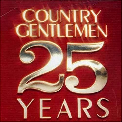 CD cover for Country Gentlemen’s “25 Years” with gold lettering.