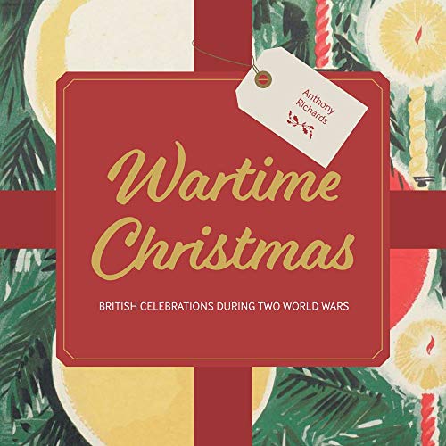 Book cover for “Wartime Christmas” with festive greenery and a tag.