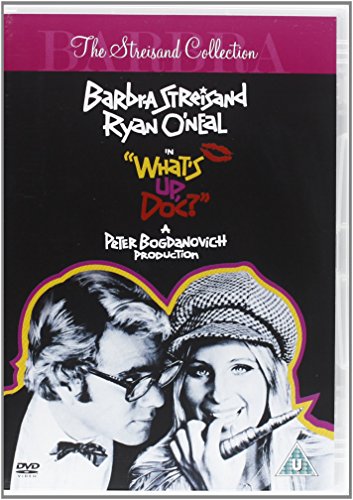 DVD cover featuring Barbra Streisand and Ryan O’Neal in “What’s Up, Doc?”.