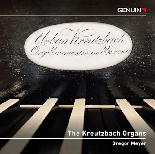 CD cover with organ keys and a decorative oval plaque.