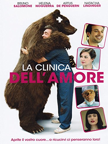 DVD cover for "Clinica Dellamore" featuring a man embraced by a bear.