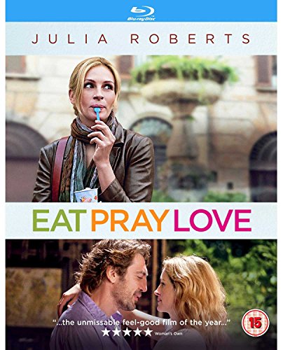 Blu-ray cover for “Eat, Pray, Love” featuring Julia Roberts and a couple.