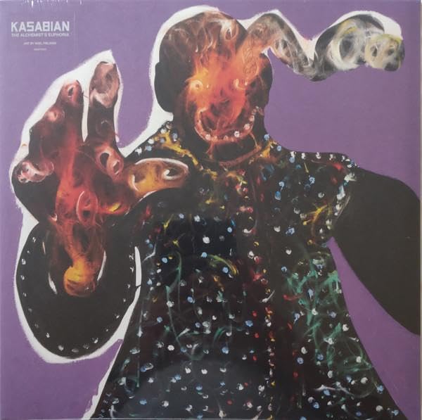 Kasabian album cover: painted figure with outstretched hand on purple background.