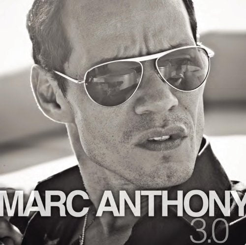 Close-up of Marc Anthony wearing sunglasses, album “3.0” text visible.