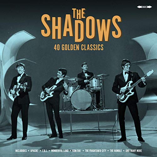 Album cover for The Shadows’ “40 Golden Classics” featuring the band.