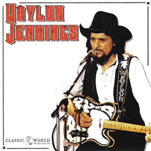 Waylon Jennings album cover featuring the singer with a guitar.