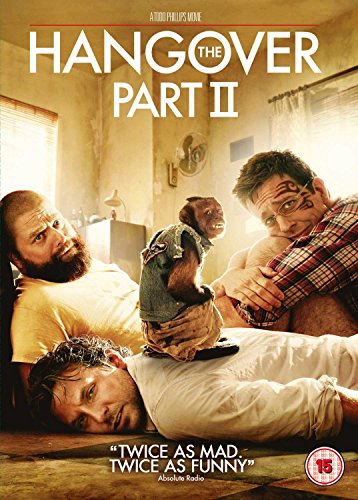 DVD cover for "Hangover Part II" featuring three men and a monkey.