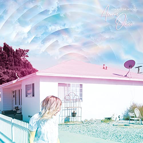 Album cover: house, rainbow, and person seen from behind.