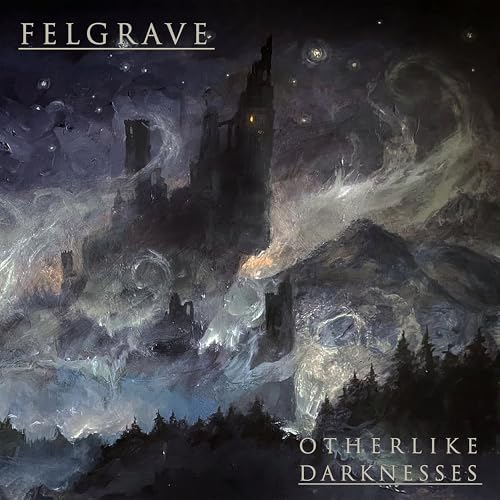 Dark fantasy album cover depicting a ruined castle under a stormy sky.