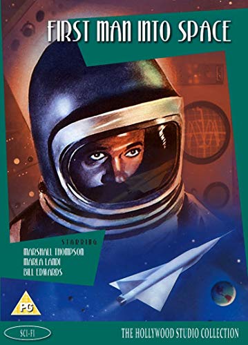 DVD cover for "First Man Into Space" featuring an astronaut’s face.