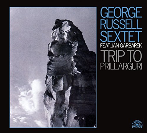 CD cover for Russell George Sextet’s “Trip to Prillarguri” with rock formation.