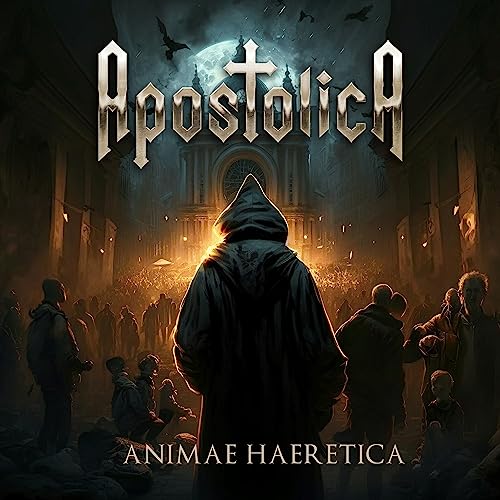 CD cover: hooded figure before a cathedral, with a dark, stormy sky.