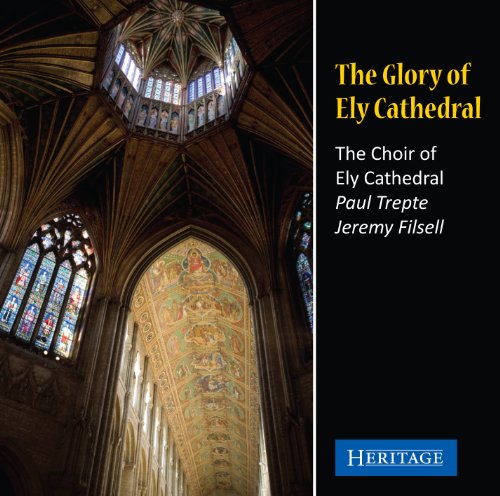 Ely Cathedral interior with fan vaulting, stained glass, and album title.