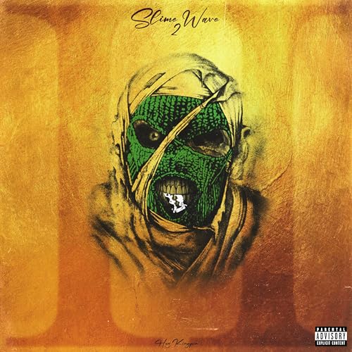 Hus Kingpin album cover: masked figure against a textured gold background.