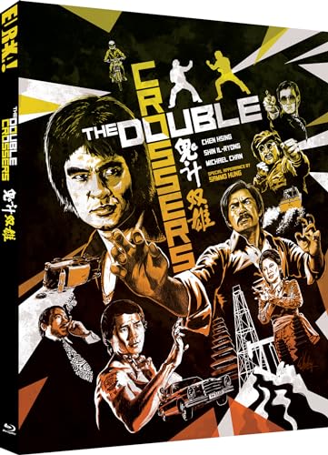 Blu-ray cover for "The Double Crossers" featuring Bruce Lee and action scenes.