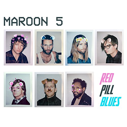Maroon 5 album cover featuring four portraits with digital flower and animal filters.