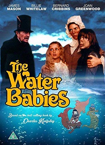 DVD cover for "The Water Babies" featuring actors and illustrated otters.