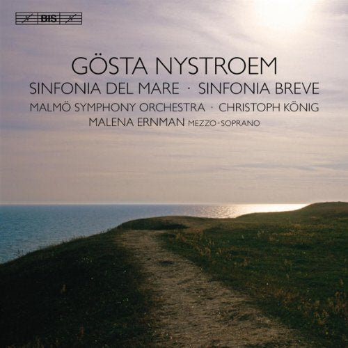CD cover for Gösta Nystroem’s “Sinfonie Del Mare” with coastal landscape.