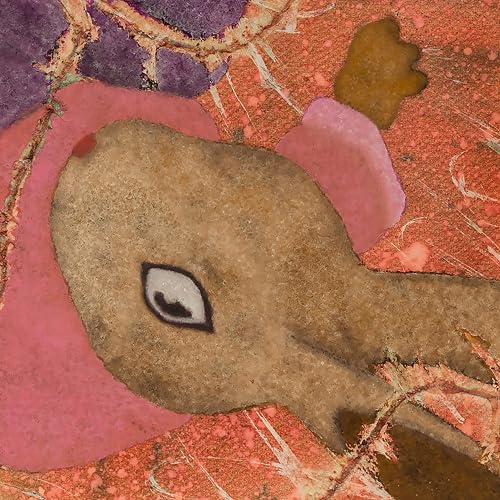 Abstract watercolor painting of a creature with a single eye.