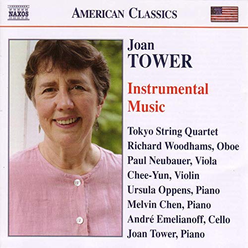 CD cover featuring a portrait of Joan Tower and a list of contributing musicians.