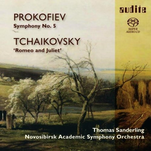 CD cover with landscape painting and composers’ names: Prokofiev, Tchaikovsky.