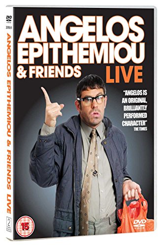 Angelos Epithemiou DVD cover featuring a man pointing upwards with a plastic bag.