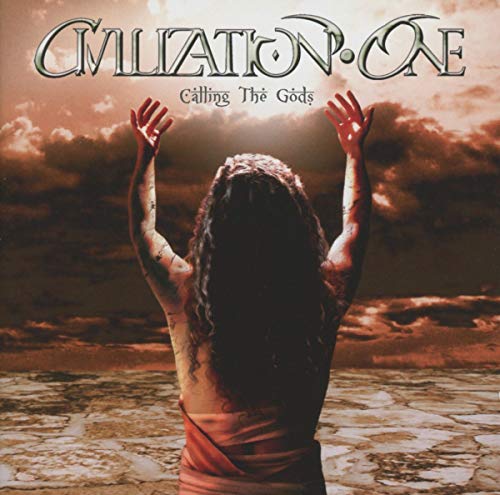 CD cover: woman with raised arms against a cloudy sky.