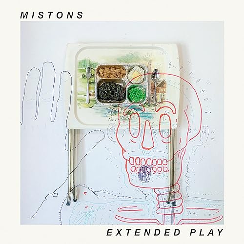 Album cover for Mistons’ “Extended Play” featuring a skull and lunch tray.