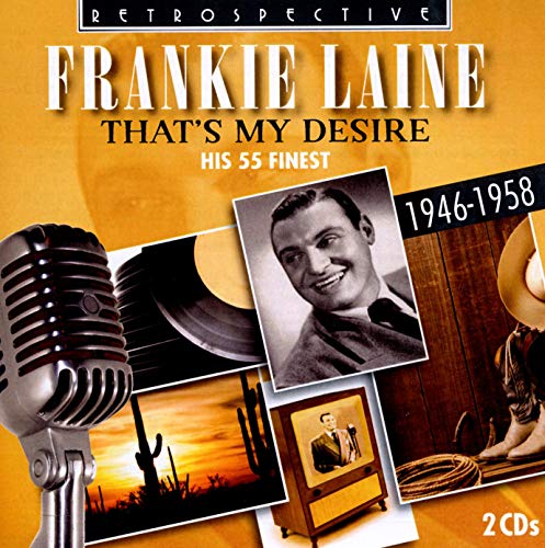 Frankie Laine CD cover with vintage microphone, photo, and desert scene.