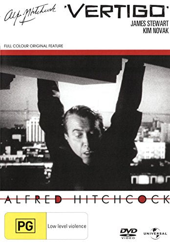 Vertigo" DVD cover featuring James Stewart in a black and white spiral image.
