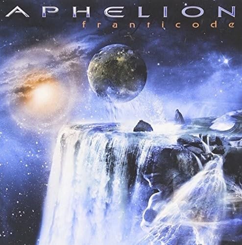 CD cover: cosmic landscape with a planet, waterfall, and the title "Aphelion.