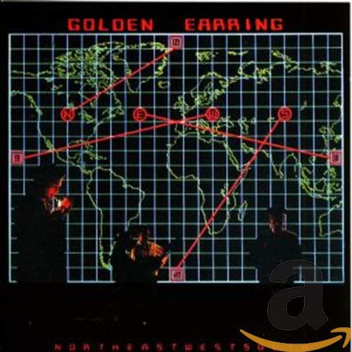 Golden Earring "N.E.W.S." CD cover with a world map and red lines.