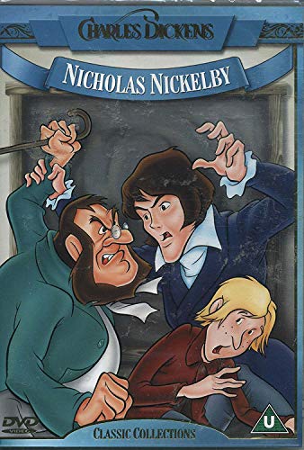 “Nicholas Nickleby” DVD cover featuring animated characters in a tense scene.