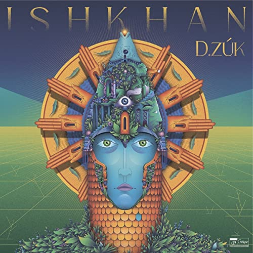 Album cover for D.zúk’s “Ishkhan” featuring a blue and orange illustrated face.