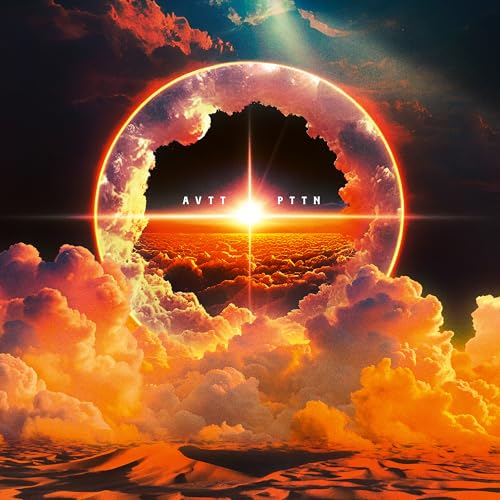 CD cover art with a fiery, cloud-filled landscape and circular opening.