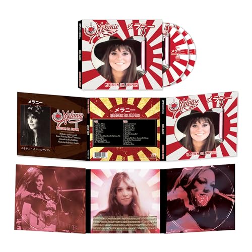 Maiden In Japan" CD packaging with Melanie’s portrait and concert photos.