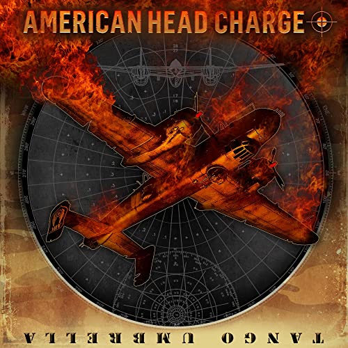 CD cover for American Head Charge’s “Tango Umbrella” featuring a flaming airplane.