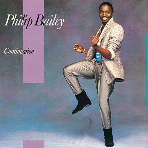 Philip Bailey album cover, "Continuation," featuring a smiling man in gray.