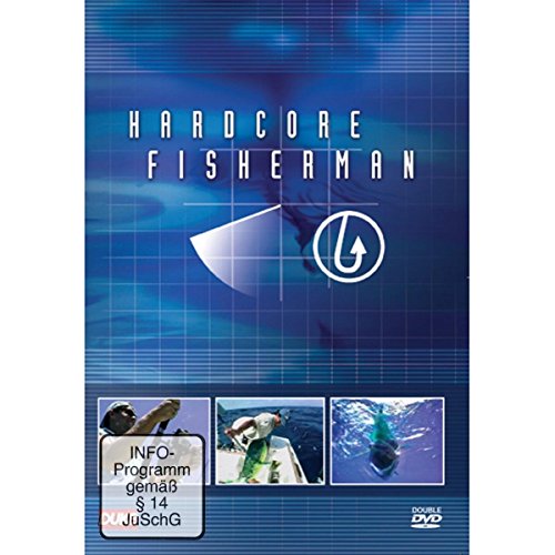 DVD cover for "Hardcore Fisherman" featuring a fishing hook and underwater scenes.