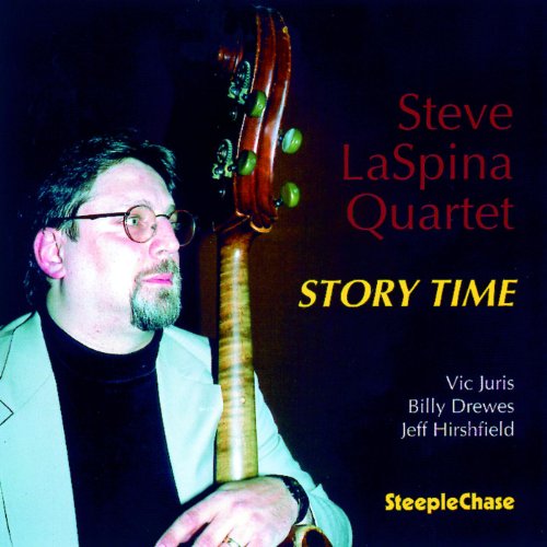 CD cover featuring a man with a double bass and text “Story Time”.