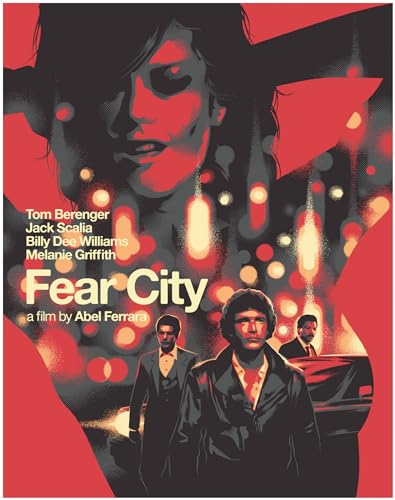 “Fear City” Blu-ray cover with a woman’s face and three men below.