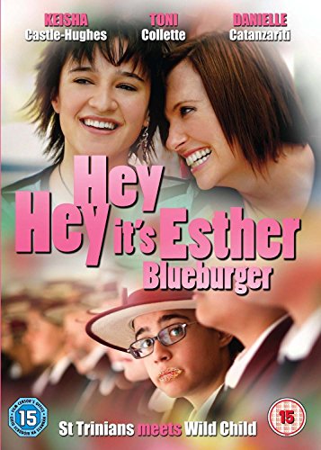 DVD cover for "Hey Hey, It's Esther Blueburger" featuring three smiling girls.