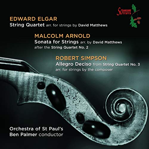 CD cover with a close-up of a violin scroll and composers’ names.