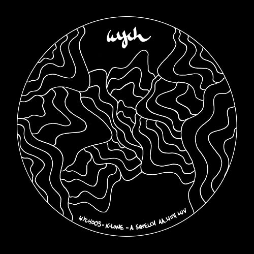 Black vinyl record cover with white abstract lines and "wych" text.