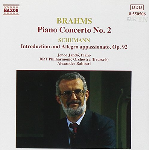 CD cover featuring pianist Jeno Jandó, text listing Brahms’ Piano Concerto No. 2.