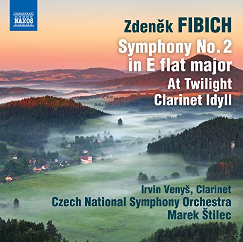 CD cover for Fibich’s Symphony No. 2 featuring a misty landscape.