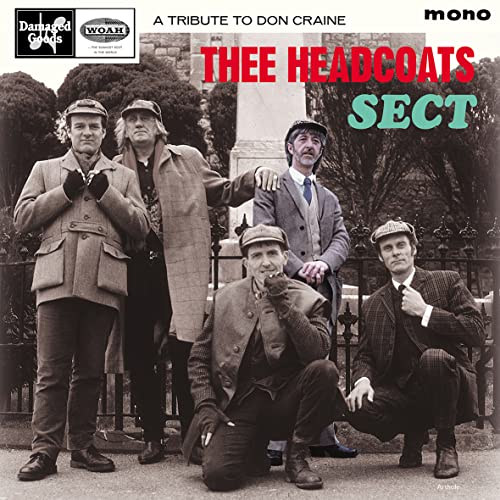 Thee Headcoats EP cover: band in caps posing by a cemetery.